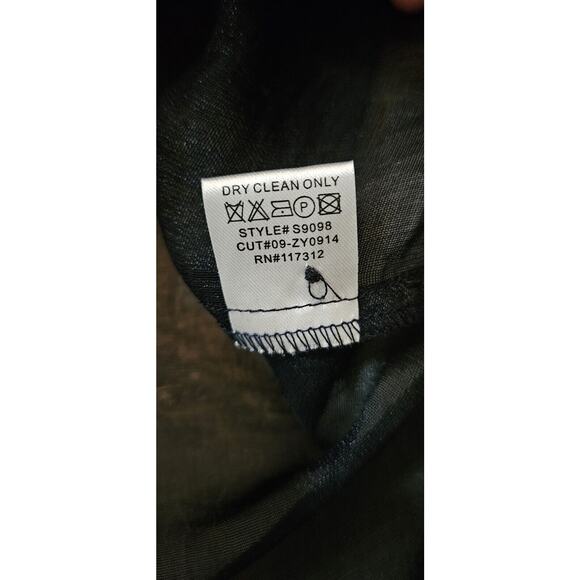 Zoa Womens Small Blouse Sheer Navy V-Neck Pockets Roll Tab Sleeves - Picture 10 of 11